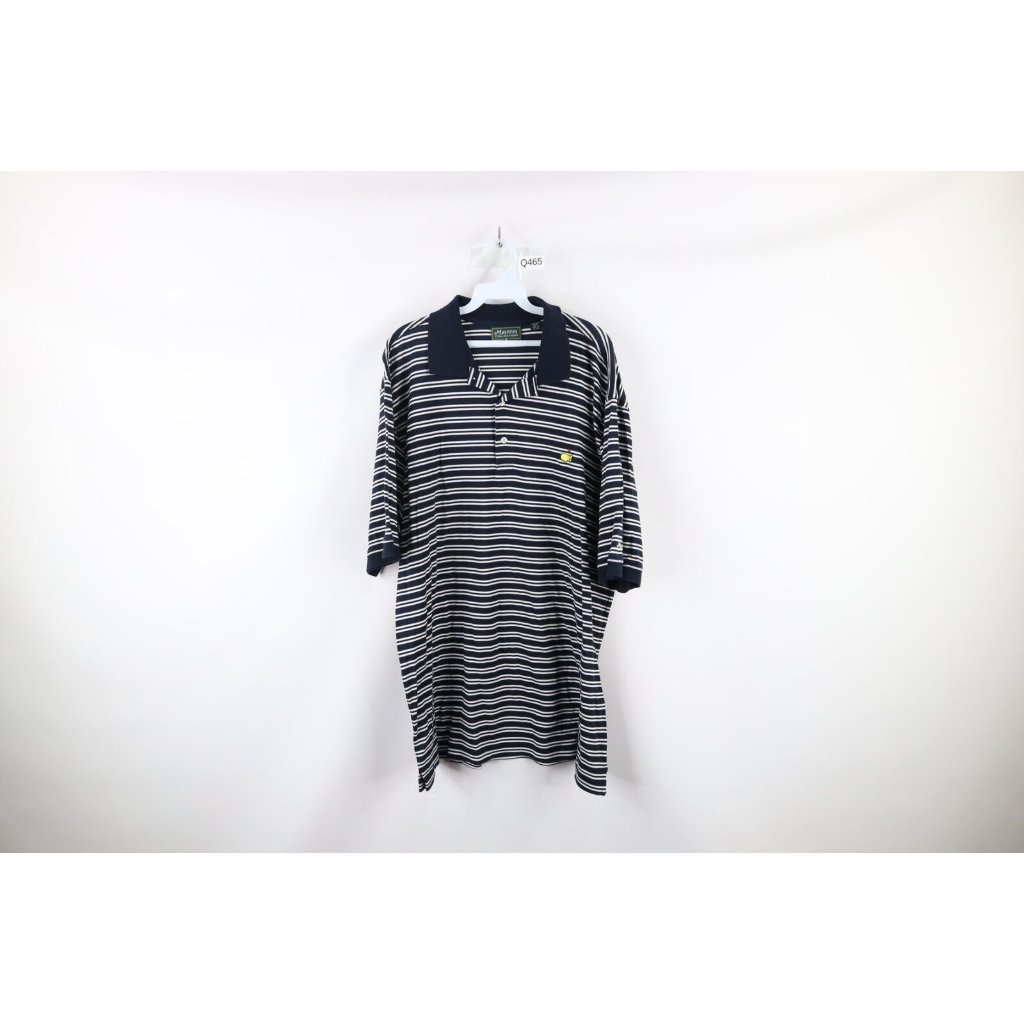 Masters Collection Mens Xl Augusta The Masters Striped Collared Golf Polo Shirt